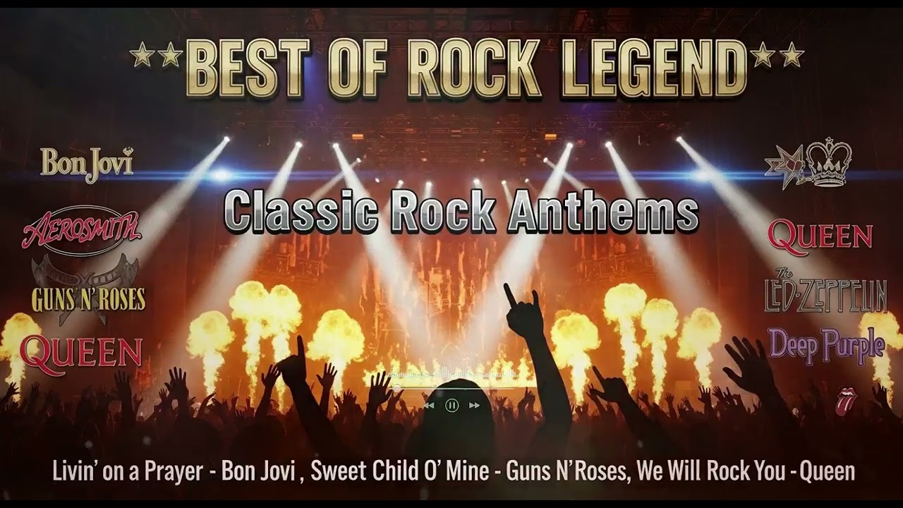 Rock Icons Playlist  Bon Jovi Aerosmith Guns N Roses Queen Led Zeppelin Rolling Stones  Deep Purple