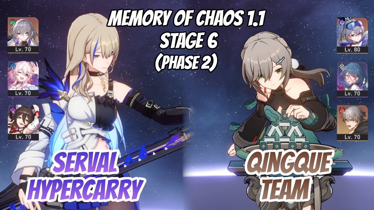 Serval Hypercarry & Qingque x SW Memory of Chaos Stage 6 (3 Stars) | Honkai Star Rail