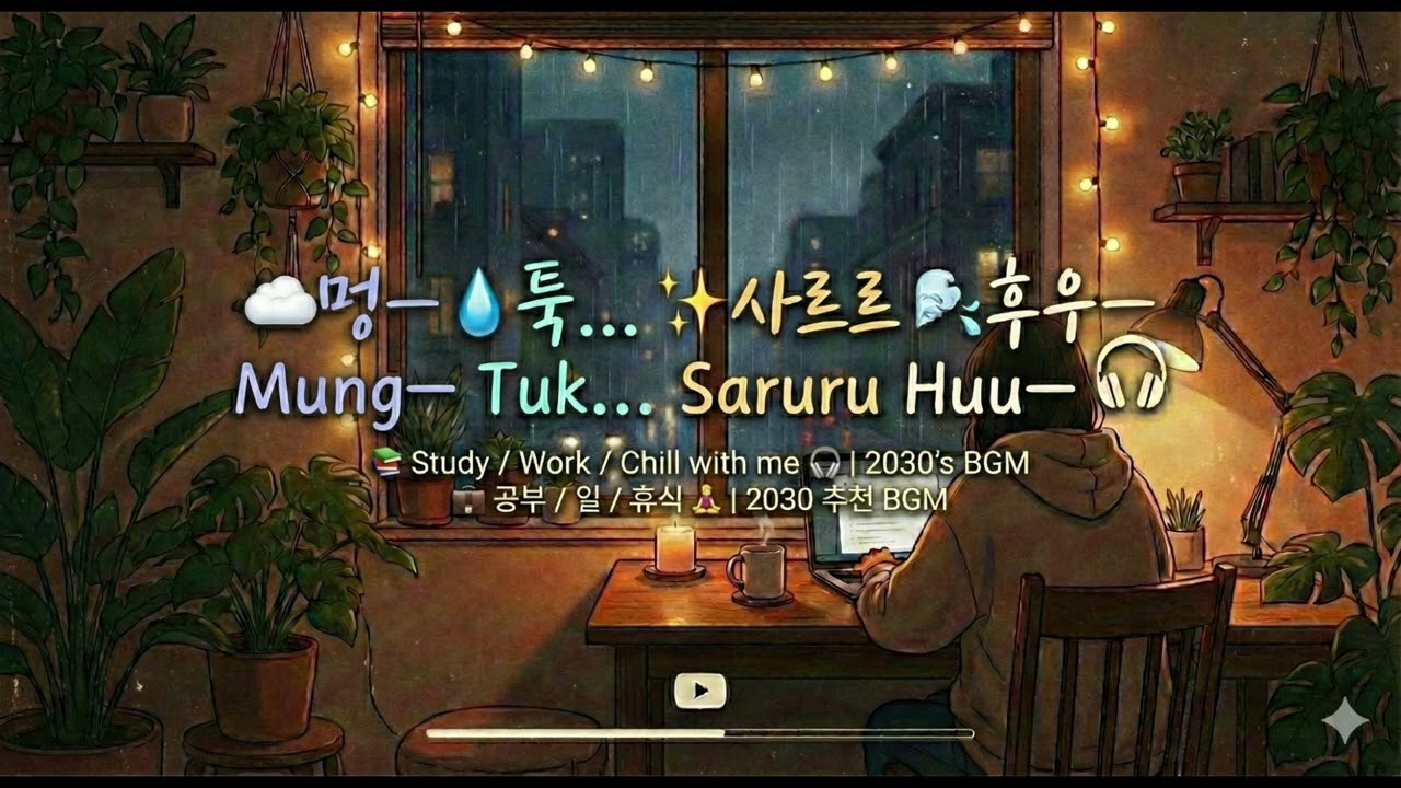 [BGM] Mung- Tuk... Saturn Huu- (멍 · 툭 · 사르르 · 후우) | Korean wordless lofi (60min)