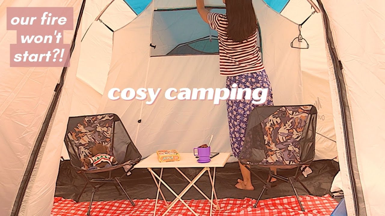 Beginner camping for 24 hours in Singapore ⛺ | cosy sea view