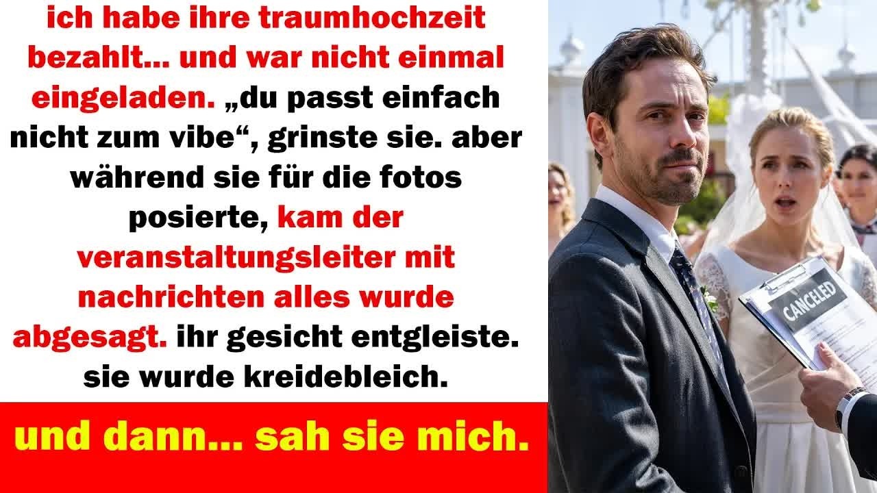 ich bezahlte ihre hochzeit, wurde aber nicht eingeladen – ihr gesicht entgleiste, als sie mich s