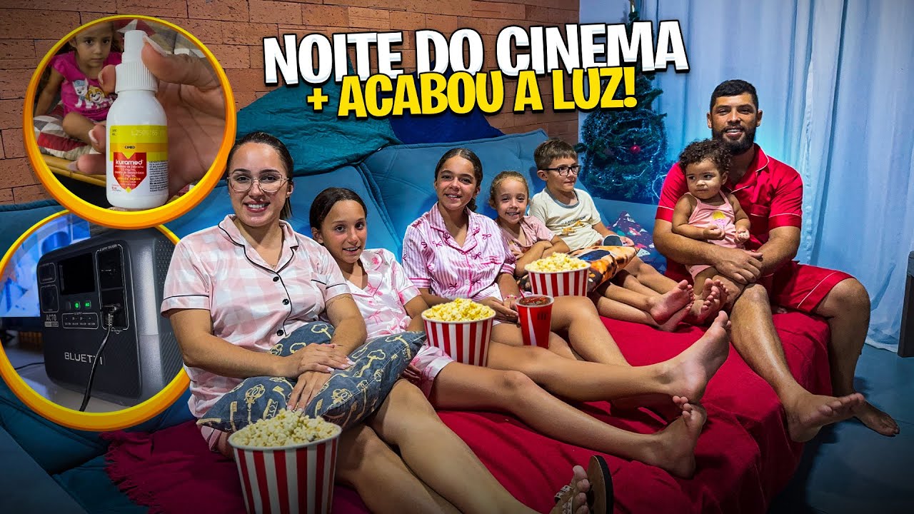 NOITE do CINEMA em CASA nas FÉRIAS 🍿🎞️ACABOU à ENERGIA ⚡️ ALICE se MACHUCOU 😓