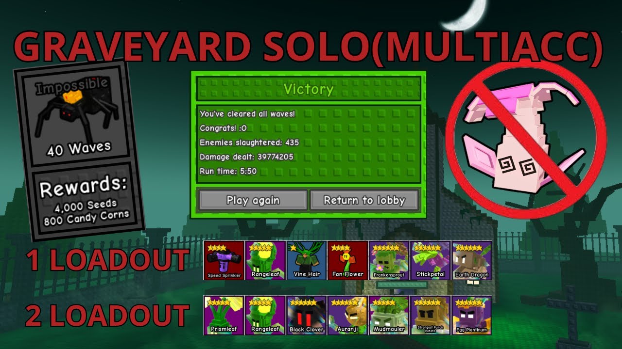 BEATING GRAVEYARD IMPOSIBLE SOLO (MULTIACCOUNT) GARDEN TOWER DEFENSE