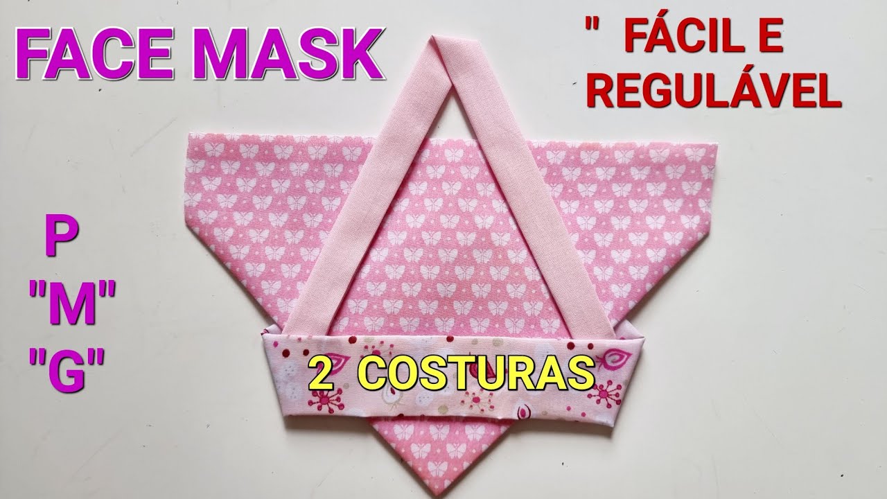 Tutorial face mask💥máscara em tecido fácil rápida contra covid-19💥varíola dos macacos mais proteção!