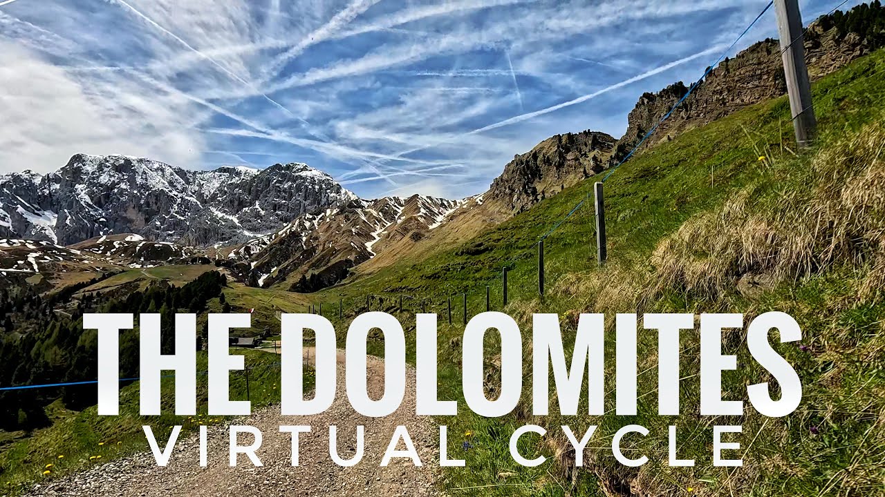 60 minute Indoor Cycling Workout Views of The Dolomites With Music | Virtual Bike Ride | Cycle Italy