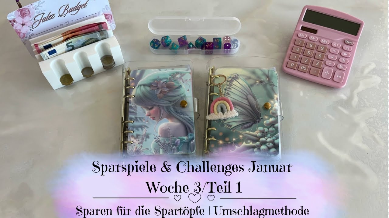 🦋Sparspiele & Challenges Januar Woche 3/Teil 1 | Sparen für die Spartöpfe | Umschlagmethode 🦋