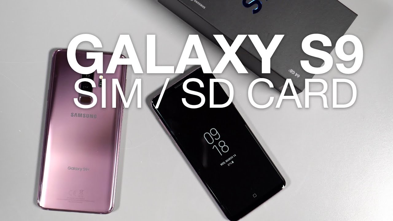 Установка SIM-карты и карты microSD в Galaxy S9 / S9+