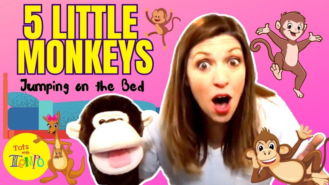 5 Little Monkeys Jumping On The Bed - A Traditional Bouncing and Jumping Song