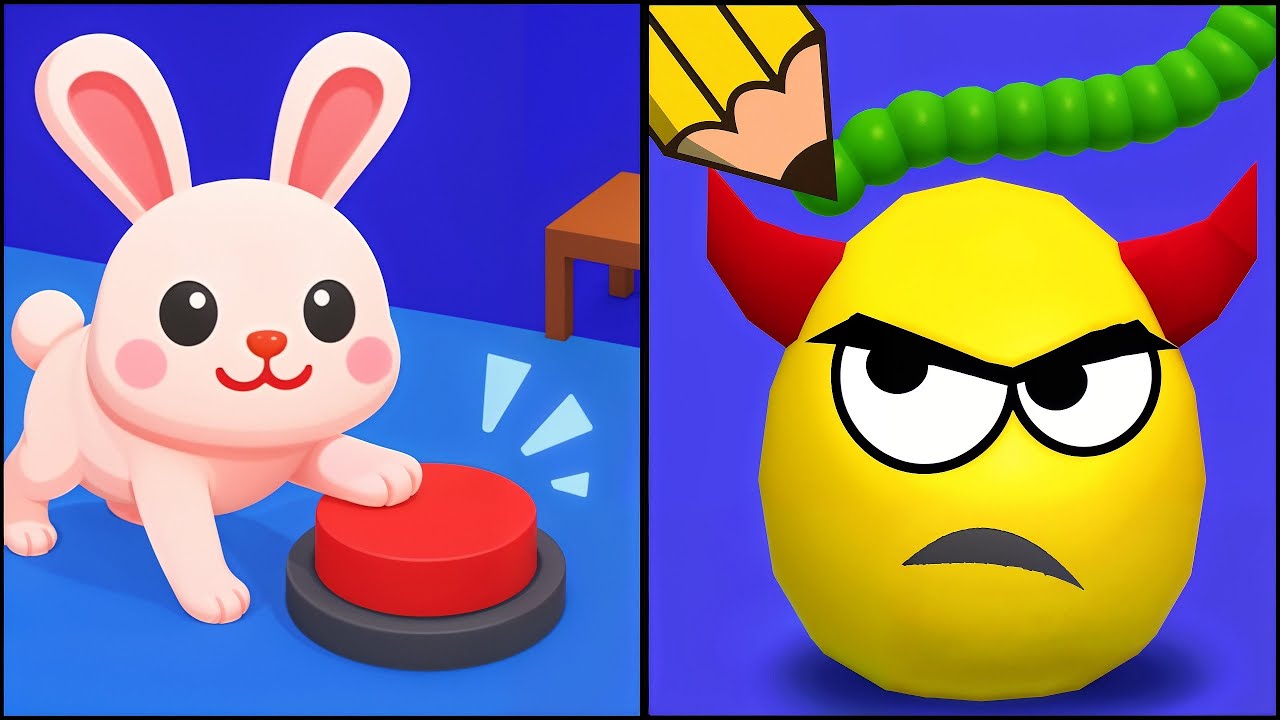 Bunny Escape VS Draw to Smash - Прохождение всех уровней на скорость