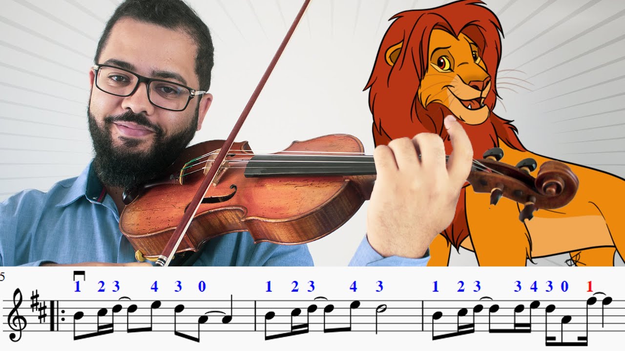 TUTORIAL | Como Tocar Rei Le&atilde;o no Violino - Can You Feel The Love Tonight + Partitura