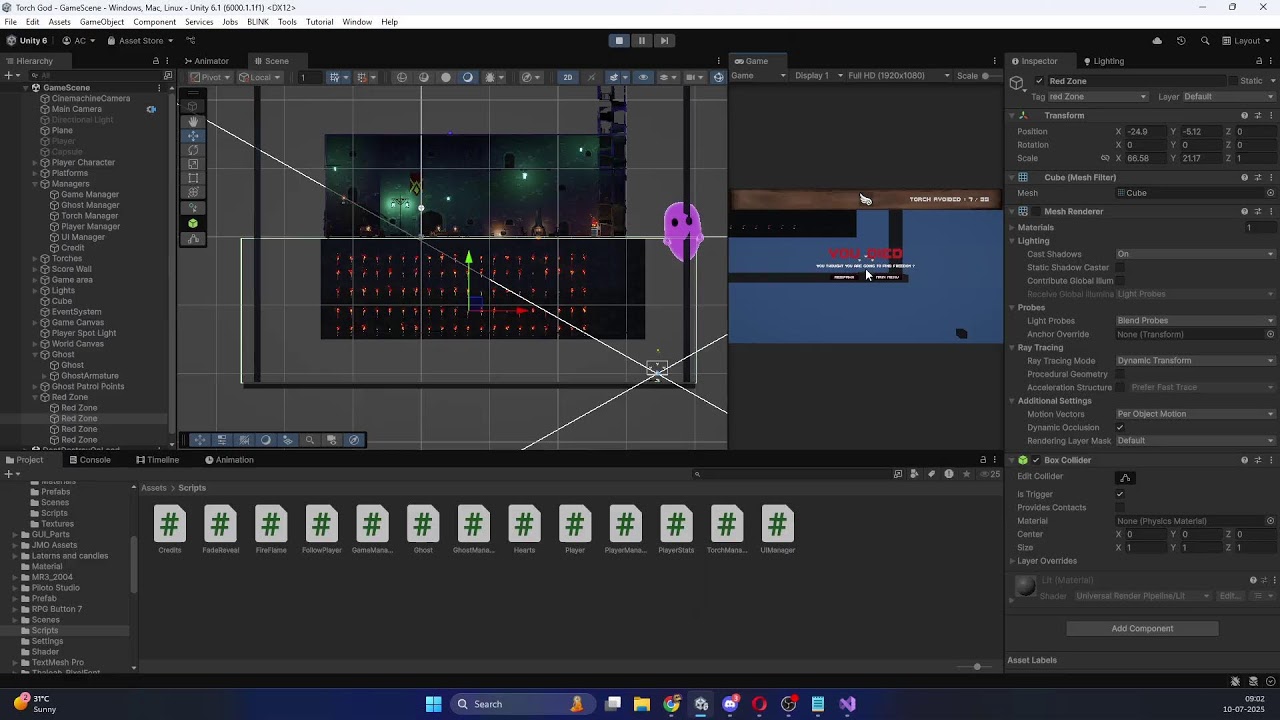 Working on a project in Unity | Torch God | Unity Engine - Stream 11 - Speckles