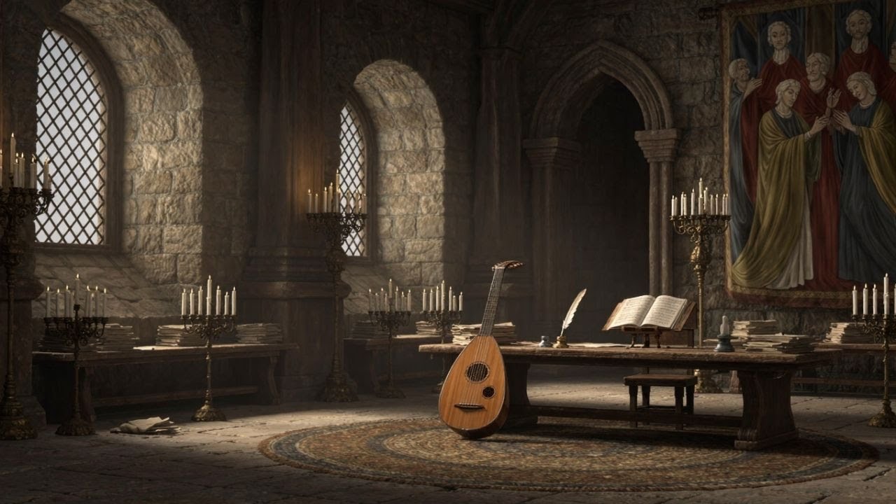 Medieval Lo-fi Hip Hop Mix 📜 1 Hour of Soft Lute & Relaxing Stone Hall Reverb