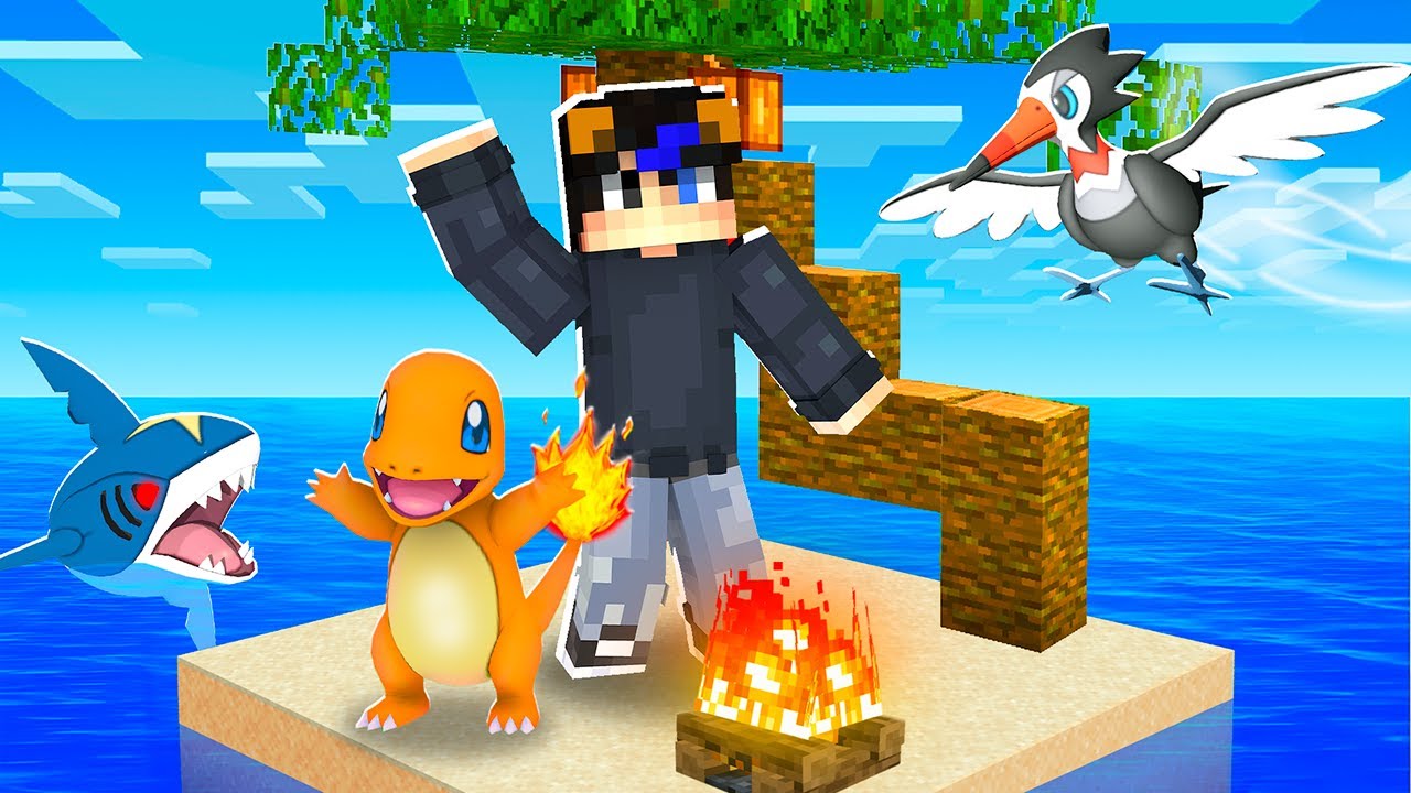 Sobreviví en una ISLA DESIERTA de Pokémon en MINECRAFT PIXELMON