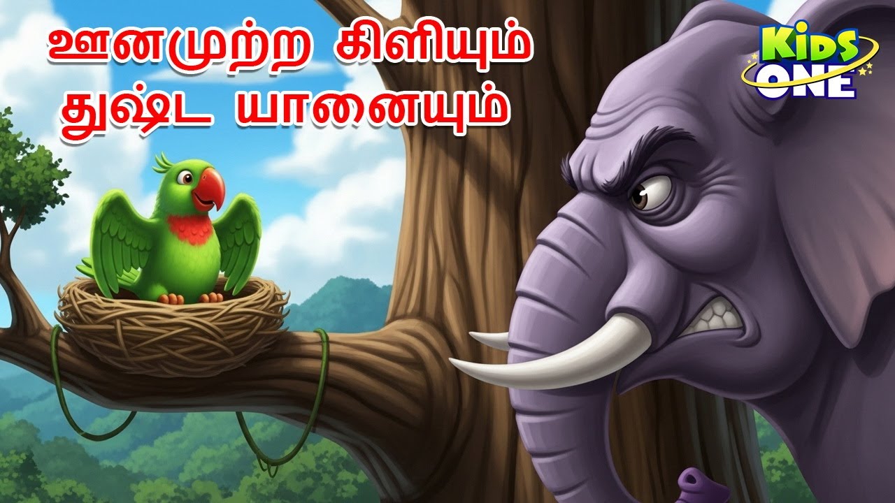 Tamil Stories | ஊனமுற்ற கிளியும் துஷ்ட யானையும் | Tamil Moral Stories | Tamil Fairy Tales