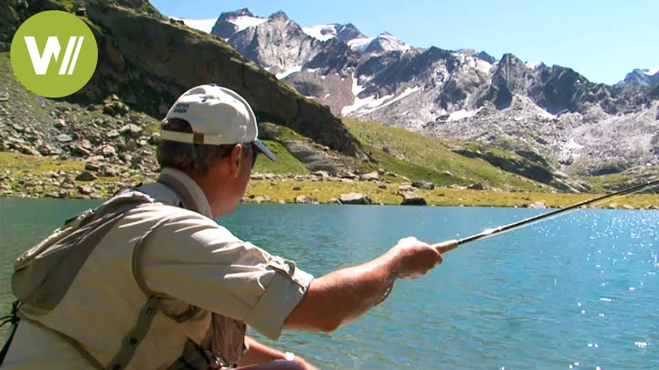Pêche en lac de montagne dans les hauts massifs des Alpes