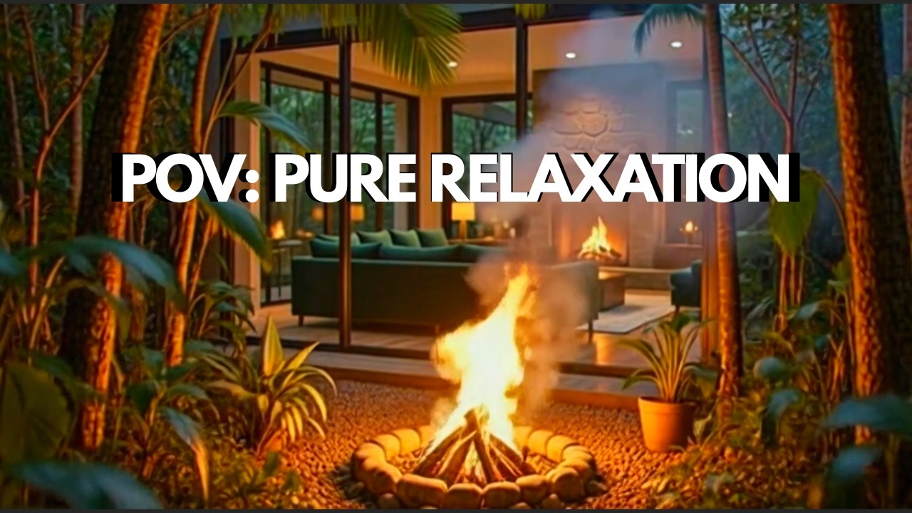 1 Hour POV Campfire in a Tropical Forest 🌿🔥 Relaxing Fire Crackling Sounds #asmr