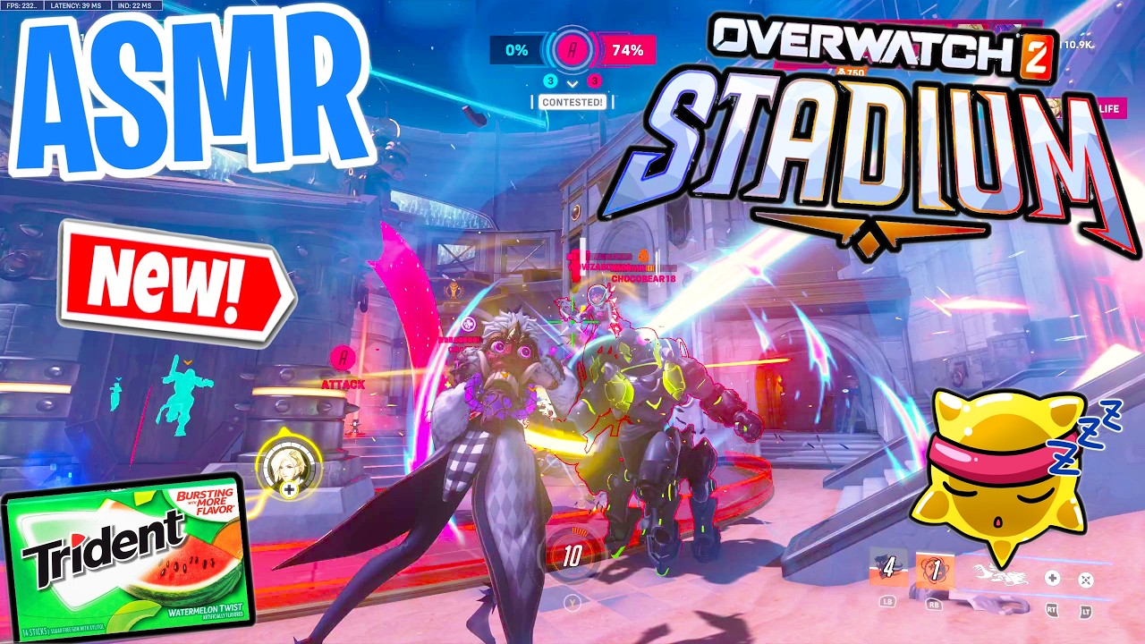 ASMR Gaming 😴 Overwatch 2 Stadium = Marvel Rivals?! Gum Chewing 🎮🎧 Controller Sounds + Whispering 💤