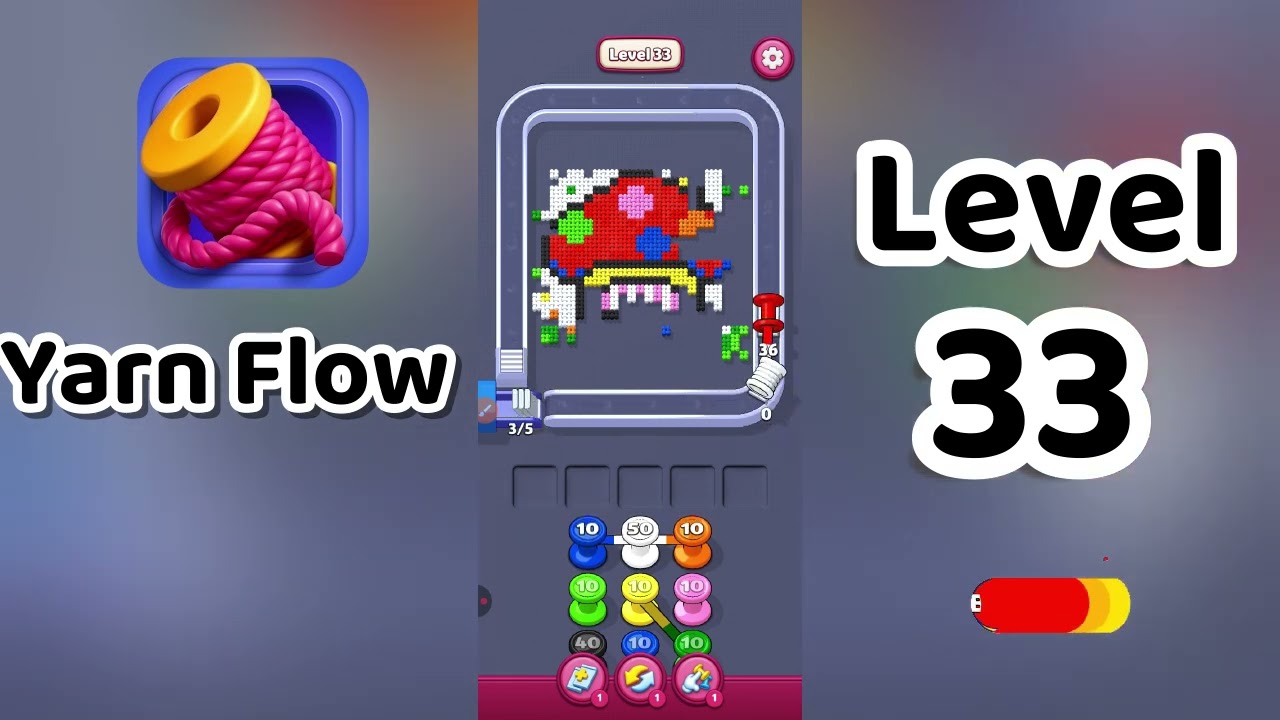 Yarn Flow Level 33 Walkthrough 🧶🧩 | Relaxing Rope Puzzle Game | Go Answer