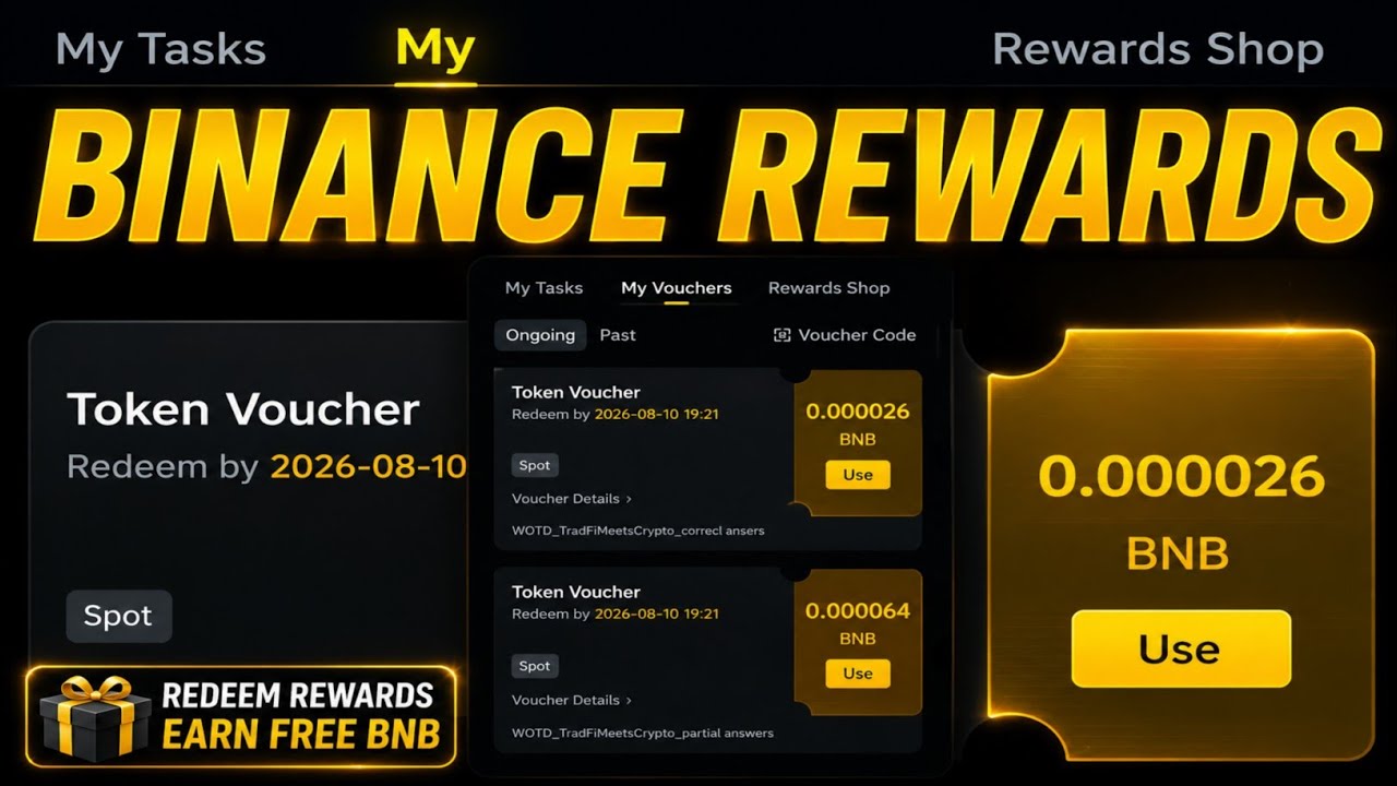 How to Claim Binance Rewards Voucher | Free BNB Token Voucher | Binance Rewards Hub Guide (2026)