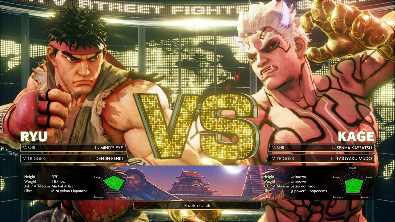 Street Fighter V: Ryu Vs Kage