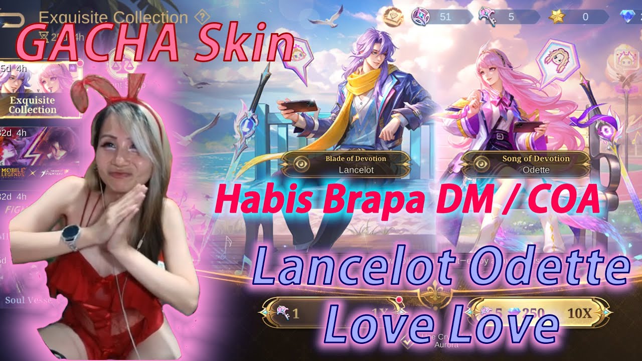 GACHA & REVIEW Skin Valentine Lancelot Odette, BRUTALkan SAJA di Mobile Legends Bang Bang MLBB