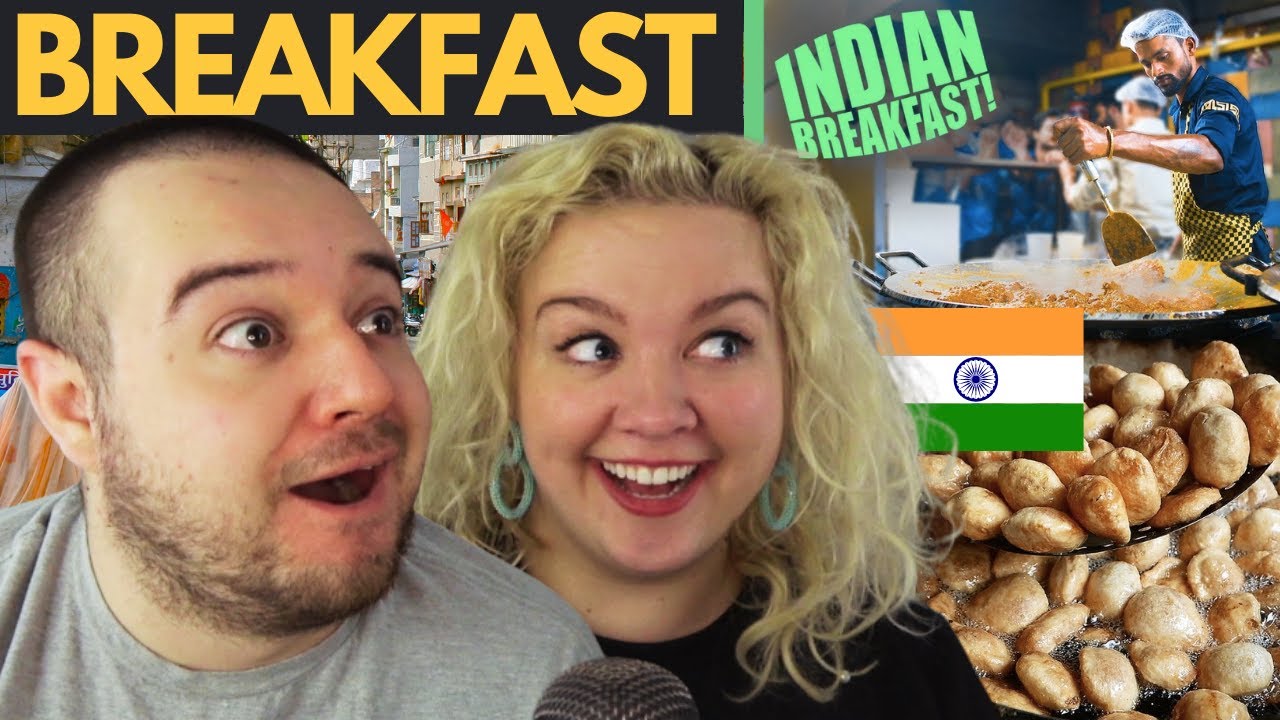Best Breakfast in Delhi India! | AMERICAN COUPLE REACTION VIDEO