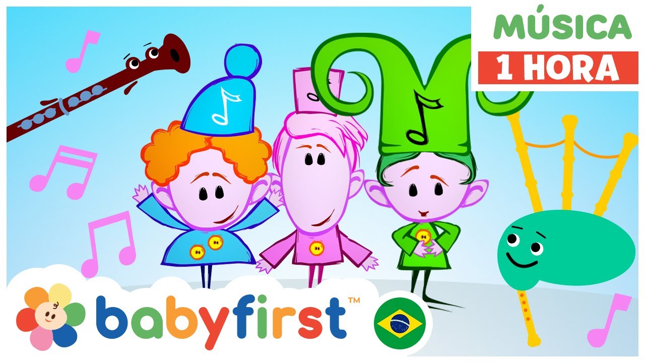 Os notekins | Aprender instrumentos musicais | Sinos | Clarinete e muito mais | 1 Hora | Baby First