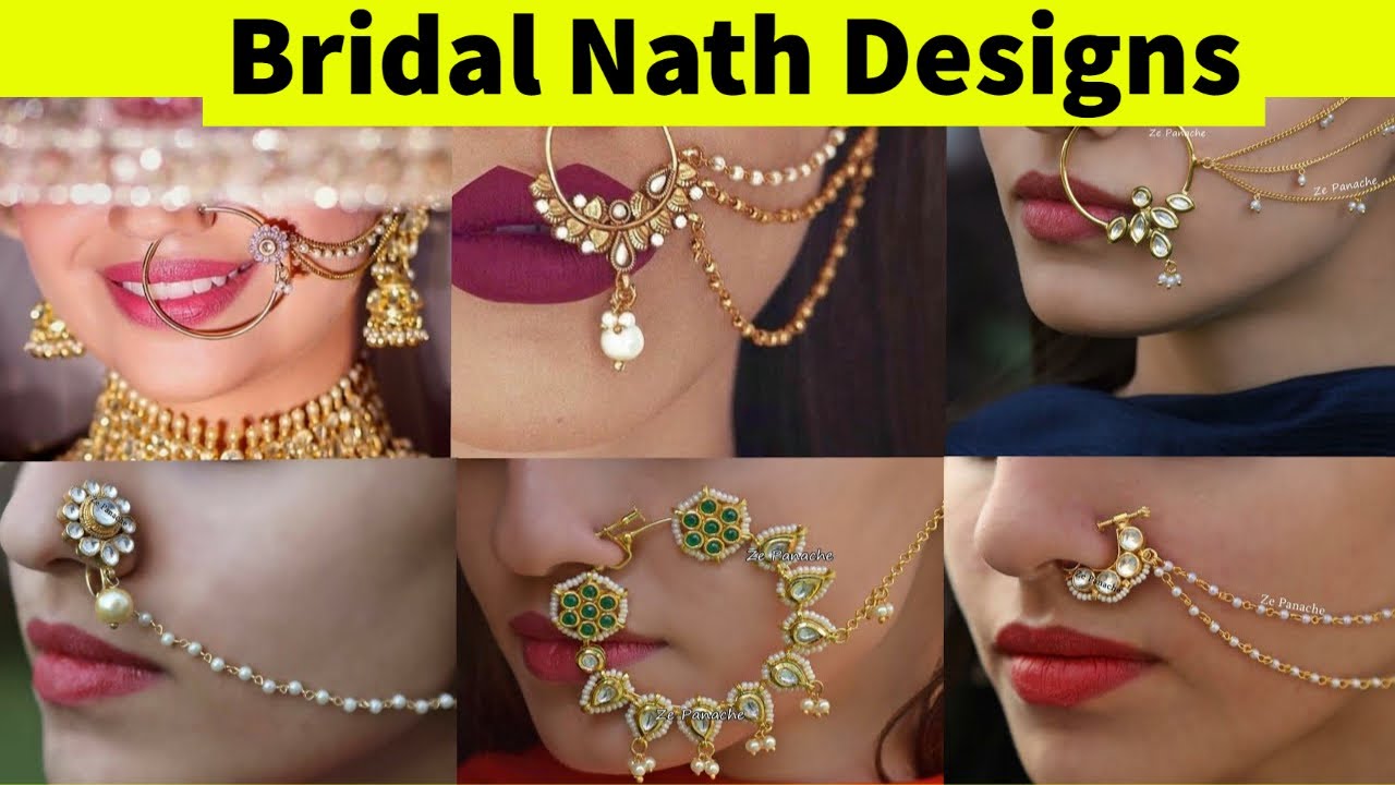 Bridal Nath Designs: 10 Elegant Bridal & Stylish Ring Types Nose Pin | Beauty Hacks