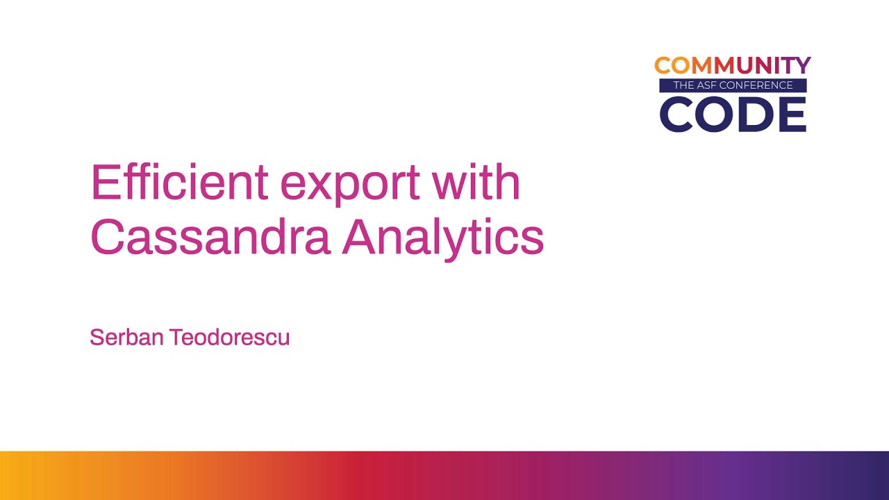 Efficient export with Cassandra Analytics by Serban Teodorescu
