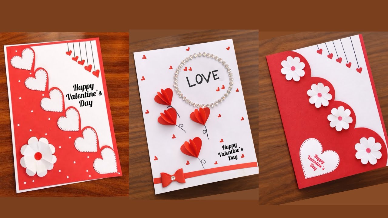 3 Easy and beautiful Valentine’s day card | DIY handmade valentines day greeting card 