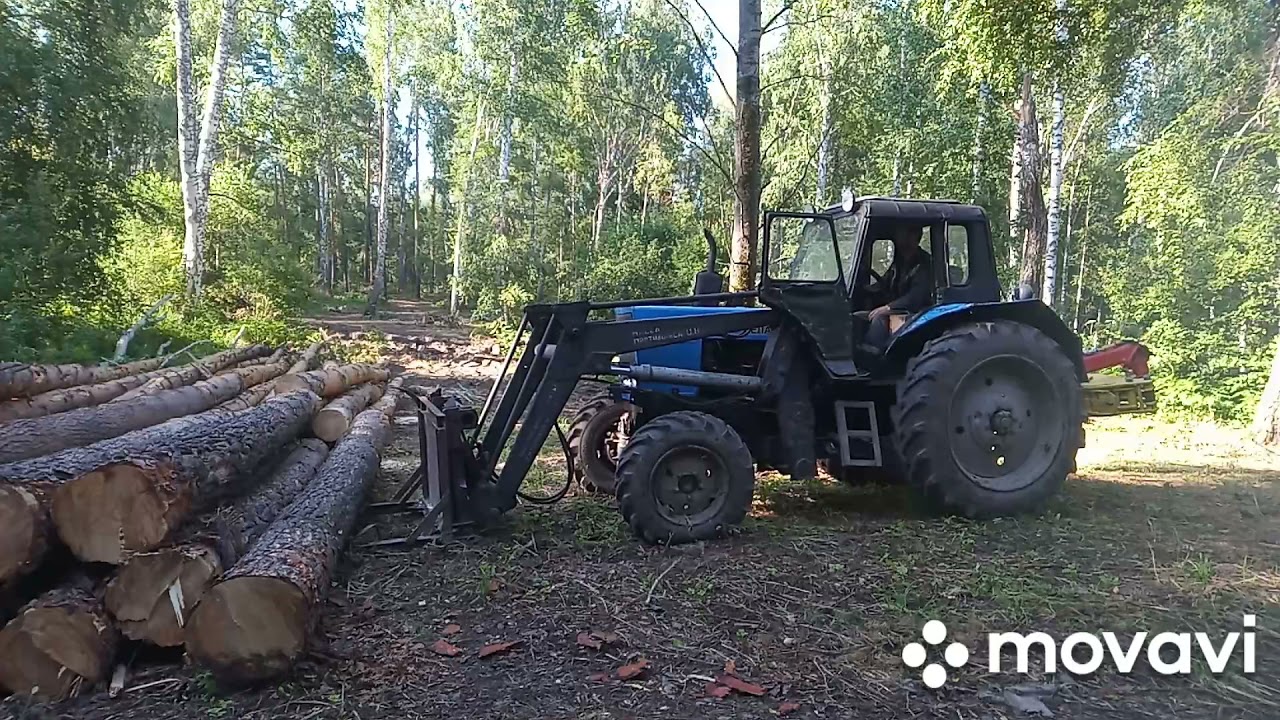 Валка леса погрузка мтз 82