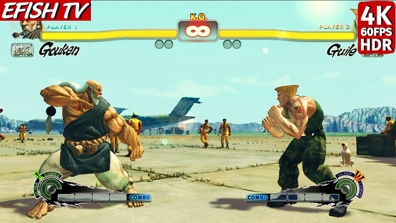 Gouken vs Guile (Hardest AI) - Ultra Street Fighter IV