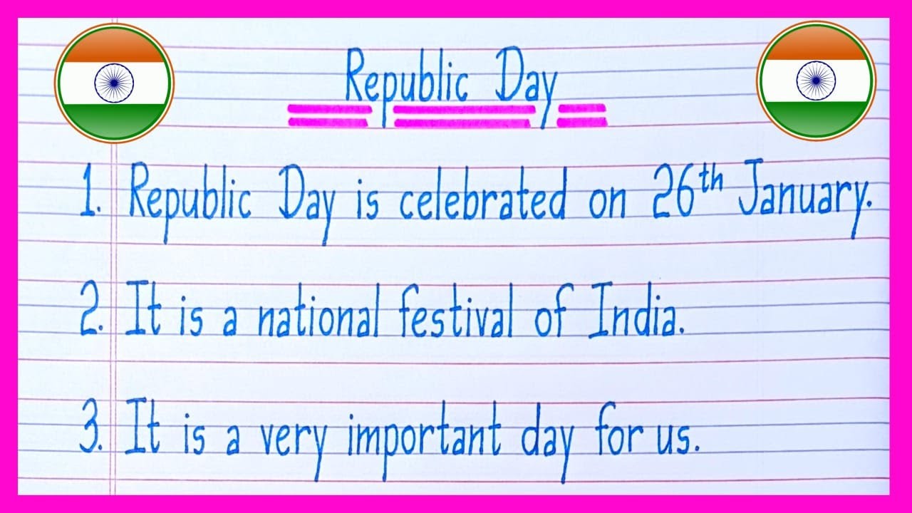 10 Lines On Republic Day in English | Essay On Republic Day | 26 January Essay in English