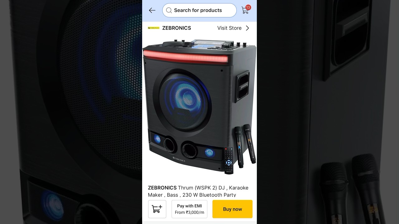ZEBRONICS Thrum WSPK 2 DJ KaraokeMaker Bass 230 W Bluetooth Party Speaker 🔊#flipkartplus #flipkart