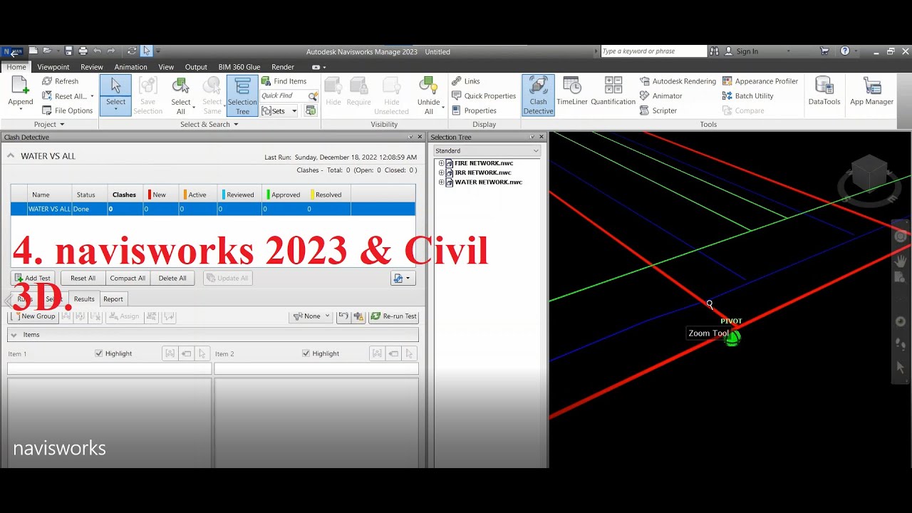 4. Navisworks 2023 & civil 3d BIM Technology modeling pressure networks