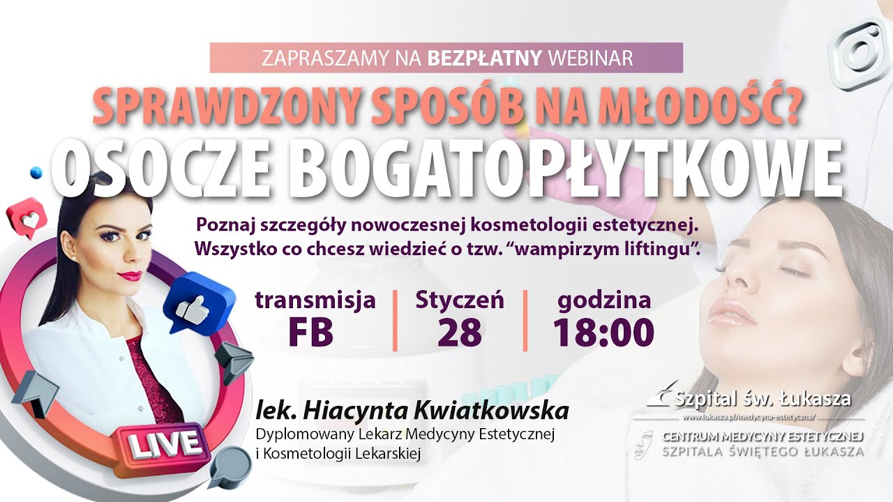 Webinar - Osocze bogatopłytkowe w medycynie estetycznej