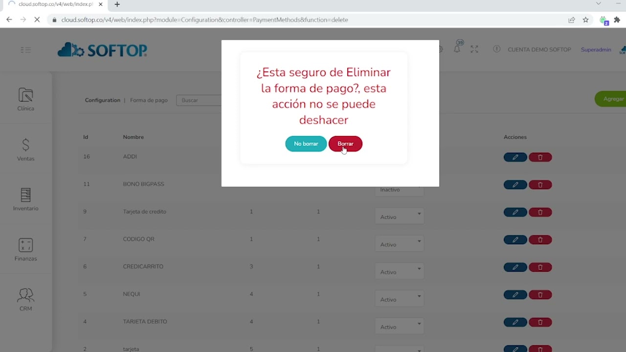 Formas de pago con Softop