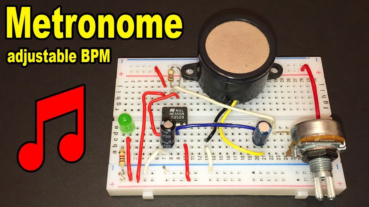 Metronome with adjustable BPM and NE555