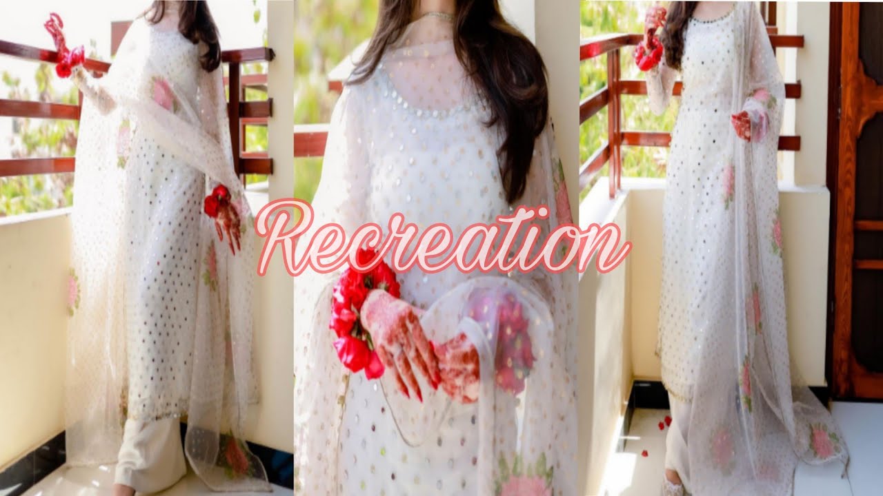 Pinterest inspired outfit form scratch ✨ white dress||trendy outfit||mirror work||