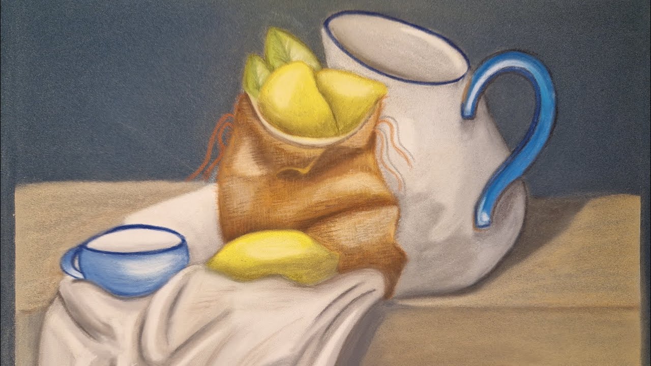 Cómo pintar un bodegón a pastel 💙💜🖌