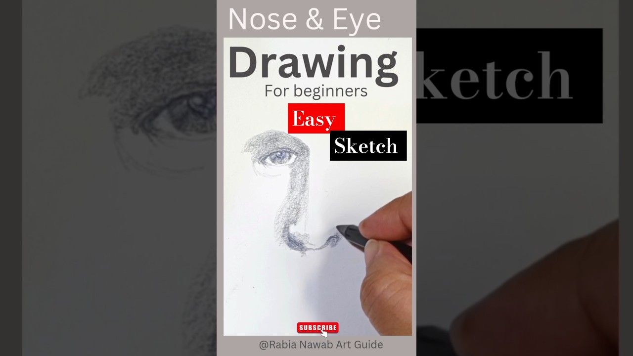 How to Draw a Nose & Eye Drawing/Let's make it 😊🪄👍 