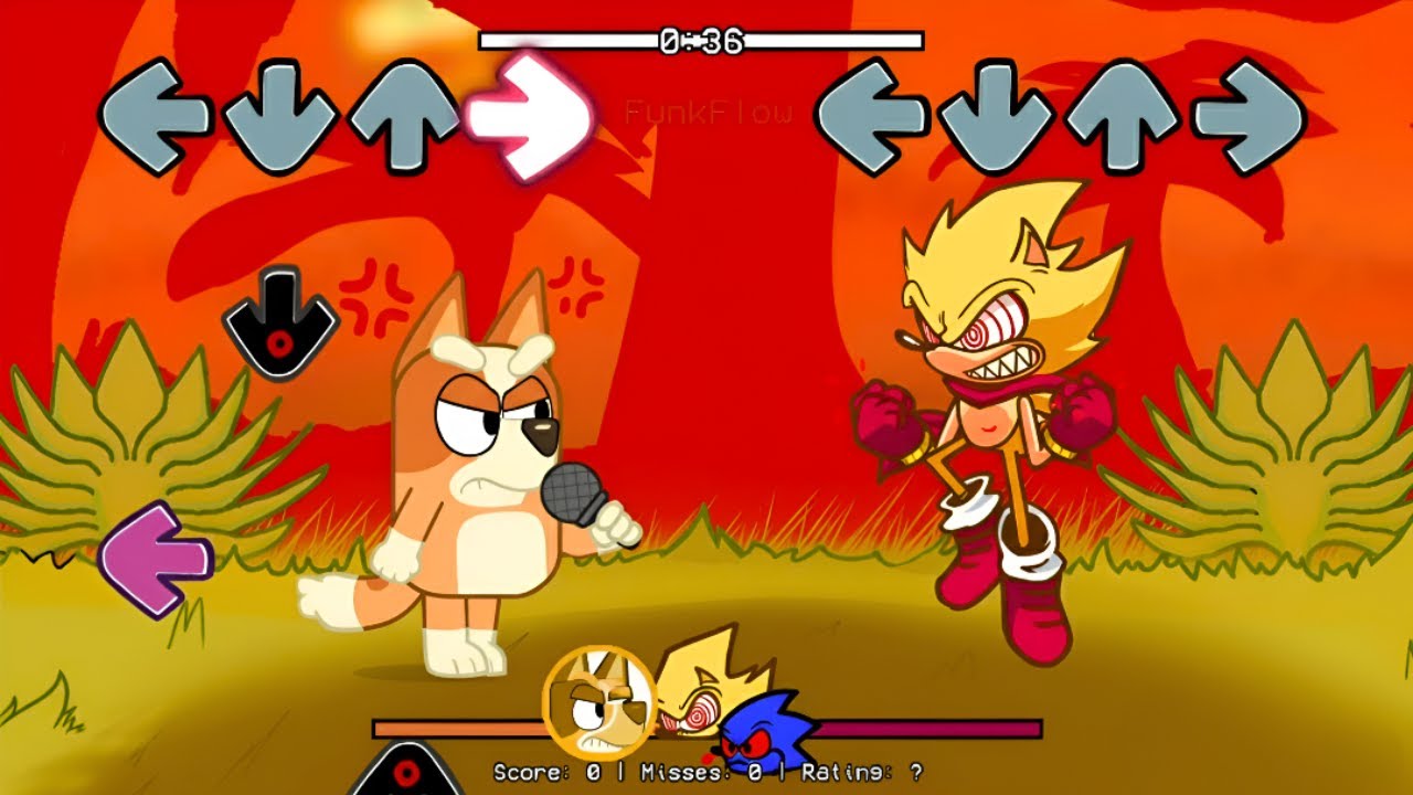 [SWAP] FNF Sonic All PHASES VS Bluey, Bingo & Mackenzie Sings Chasing | Bluey FNF Mods
