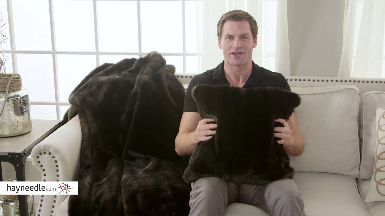 Rich Brown Mink Faux Fur Throw Pillow - Product Review Video