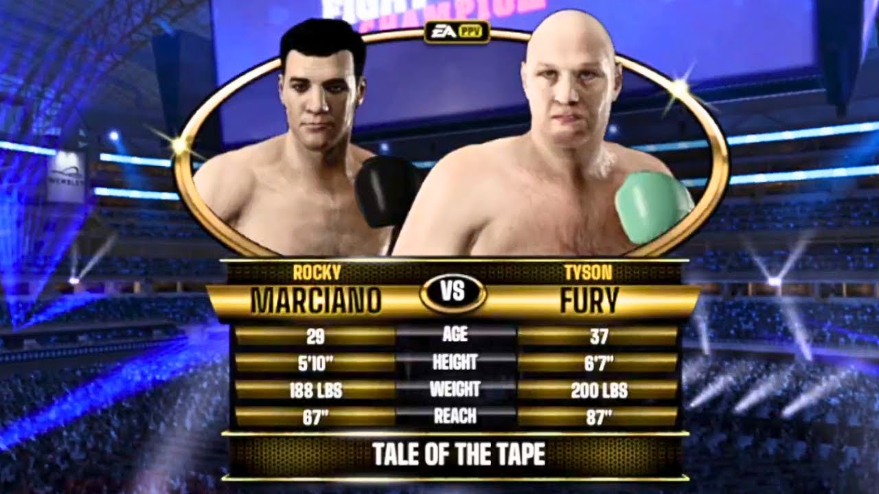 Rocky Marciano vs Tyson Fury FULL FIGHT | Fight Night Forever AI Simulation Gameplay (CPU vs CPU)