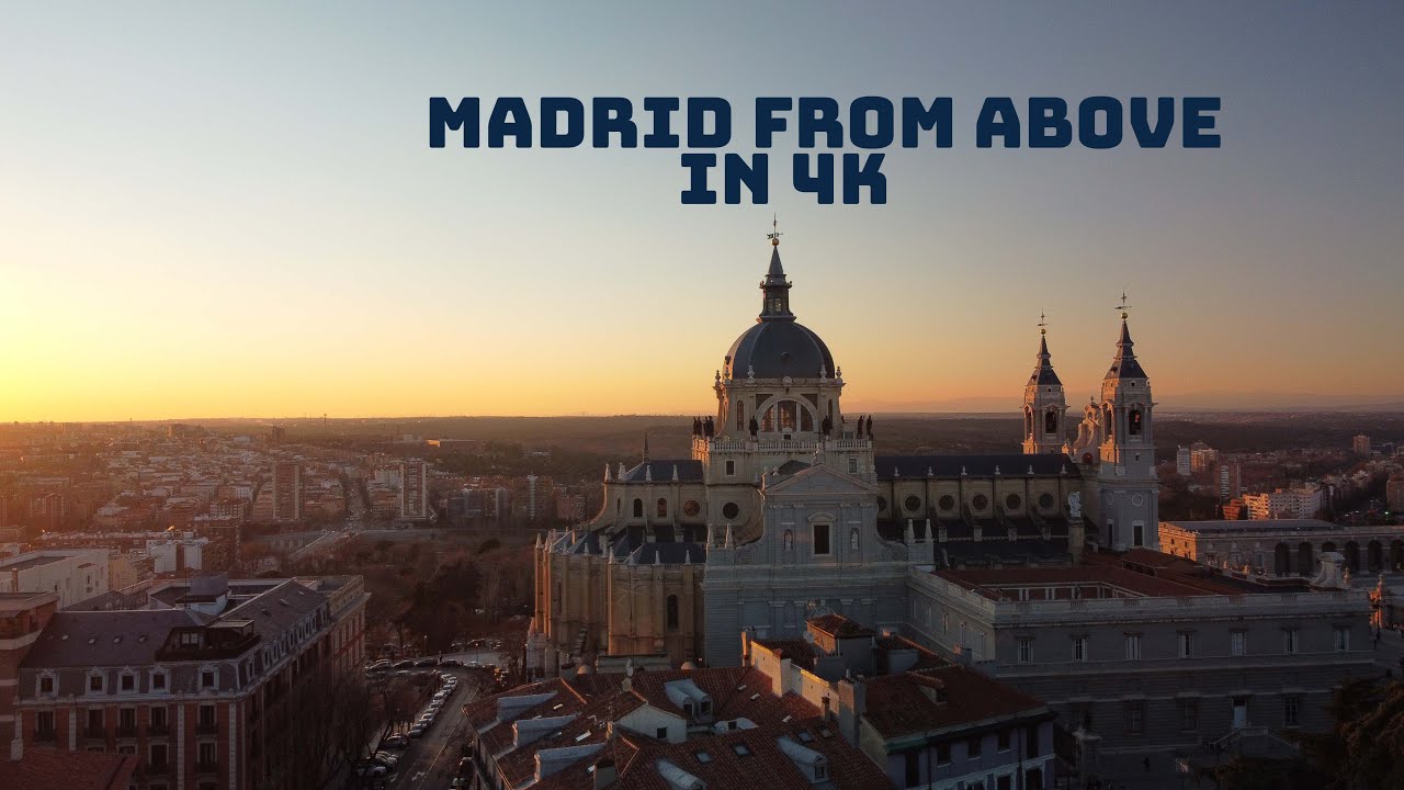 Madrid from above - drone footage 4K , Spain from Above