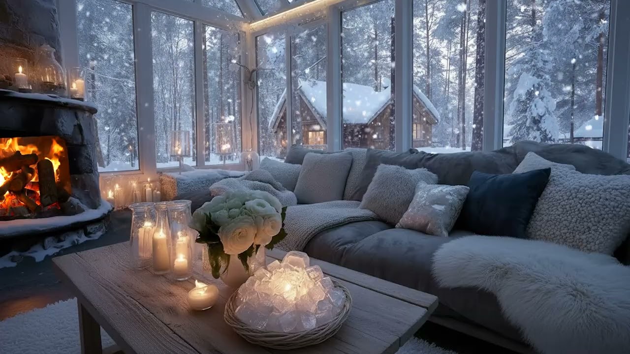 Deep Calm Sessions — slow ambient tones, winter silence, low fire warmth for deep focus and peace