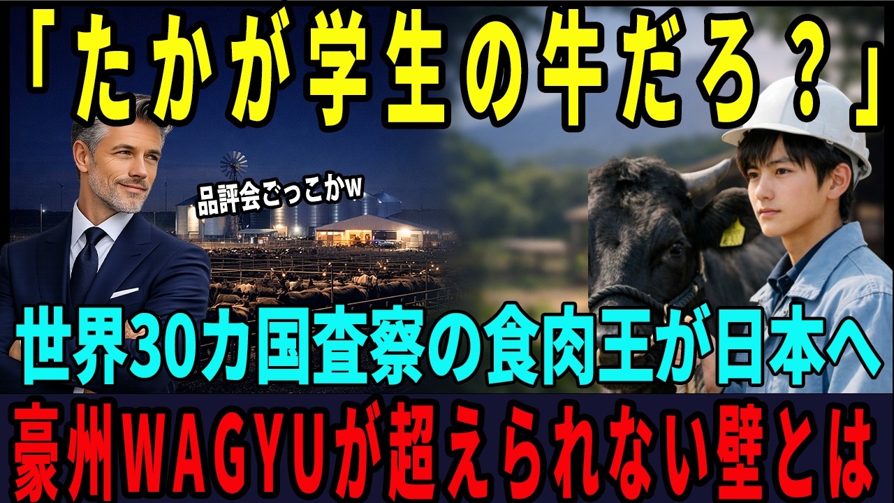 【海外の反応】「たかが学生の牛だろ？」世界30カ国査察の英国食肉王→鹿児島の農業高校で完全沈黙した理由とは
