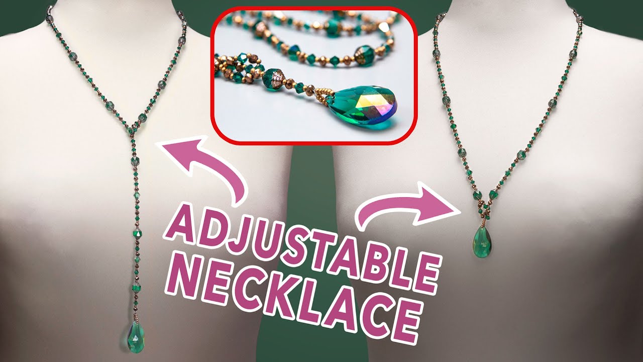 Simple Beaded Necklace Tutorial - NO CLASP adjustable lariat