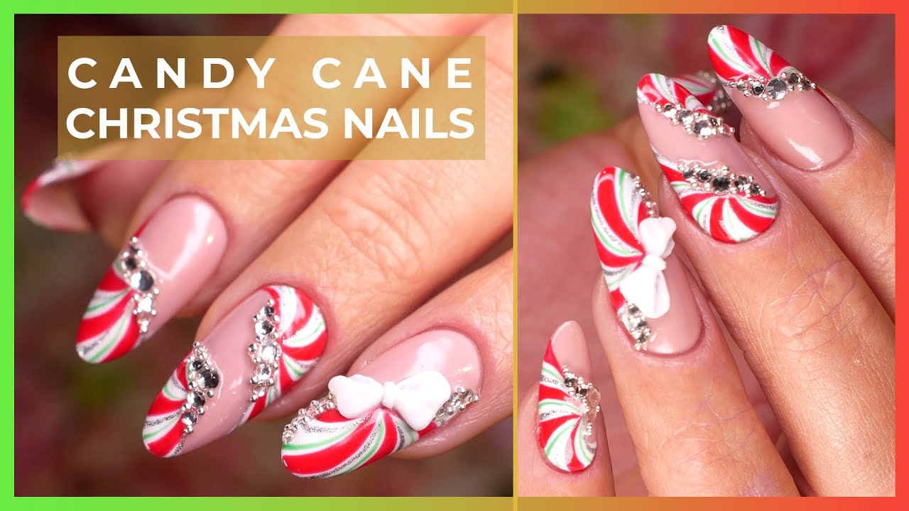 🎄🎁 Candy Cane Christmas Nails on The Worst Client Ever!! 🎁🎄