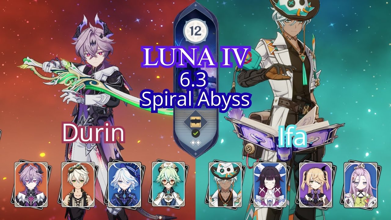 Durin Vaporized & Ifa Lunar Charge Team - Genshin Impact Luna IV 6.3 Spiral Abbys